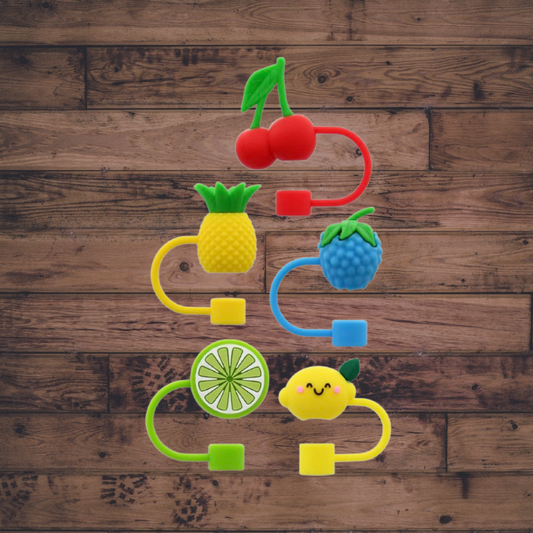 Fruits Straw Cap Covers for Large Straws 10mm