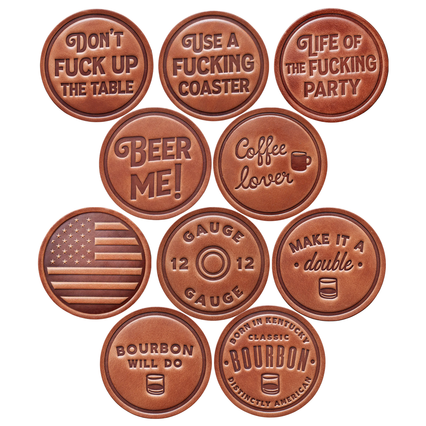 Handmade Rustic Leather Coasters