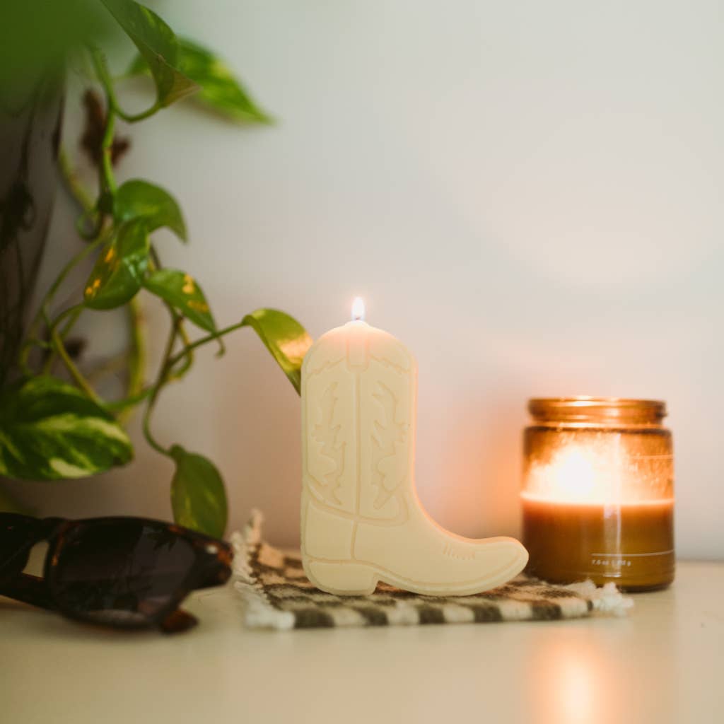 Cowboy boot nashville shape candles