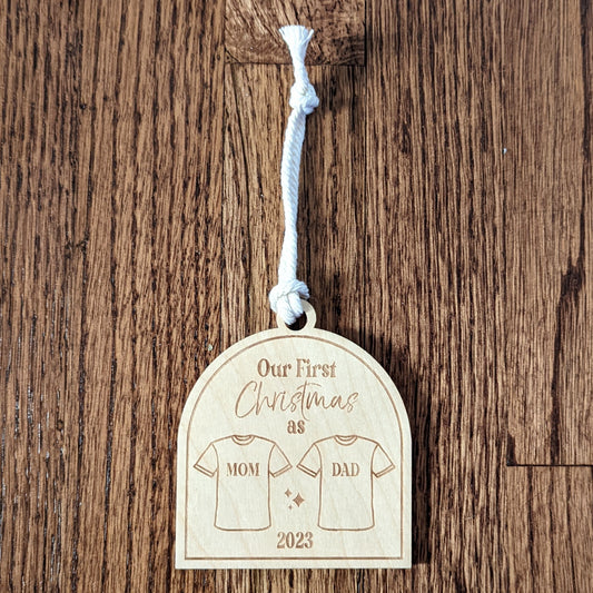 Our first Christmas as Mom & Dad 2023 Ornament