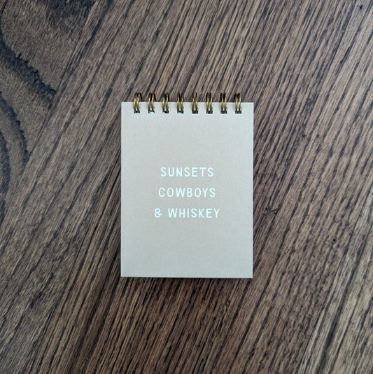 Sunsets Cowboys & Whiskey Mini Jotter Notebook