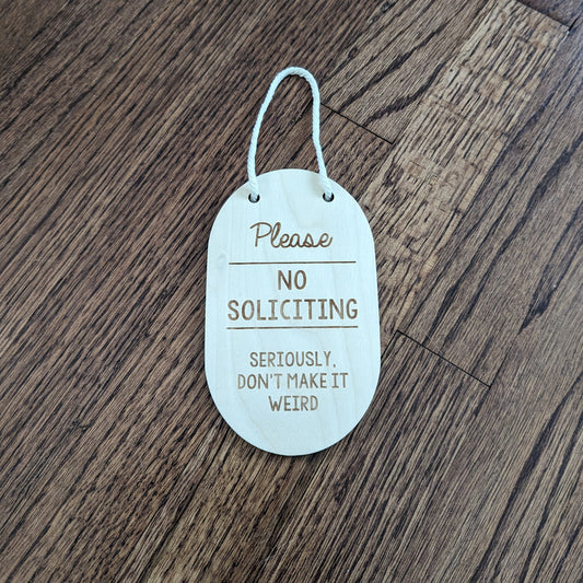 Handmade No Soliciting Doorbell Sign - Maintain Your Privacy and Keep Disturbances Away
