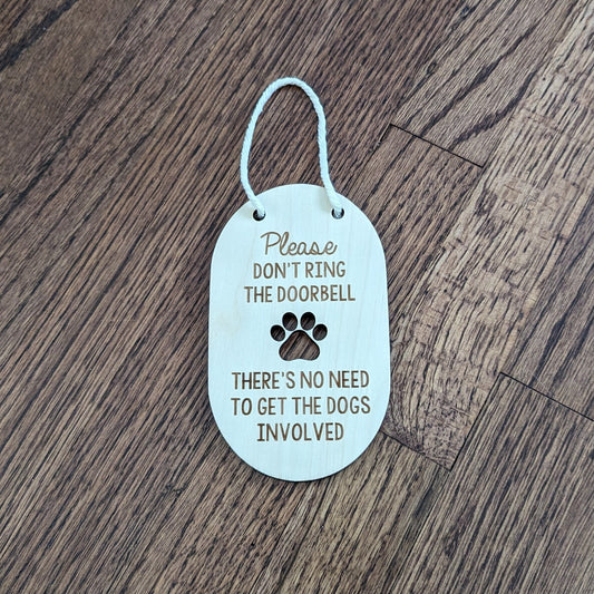 Handmade No Soliciting Doorbell Sign - Peaceful Solution for Dog Owners