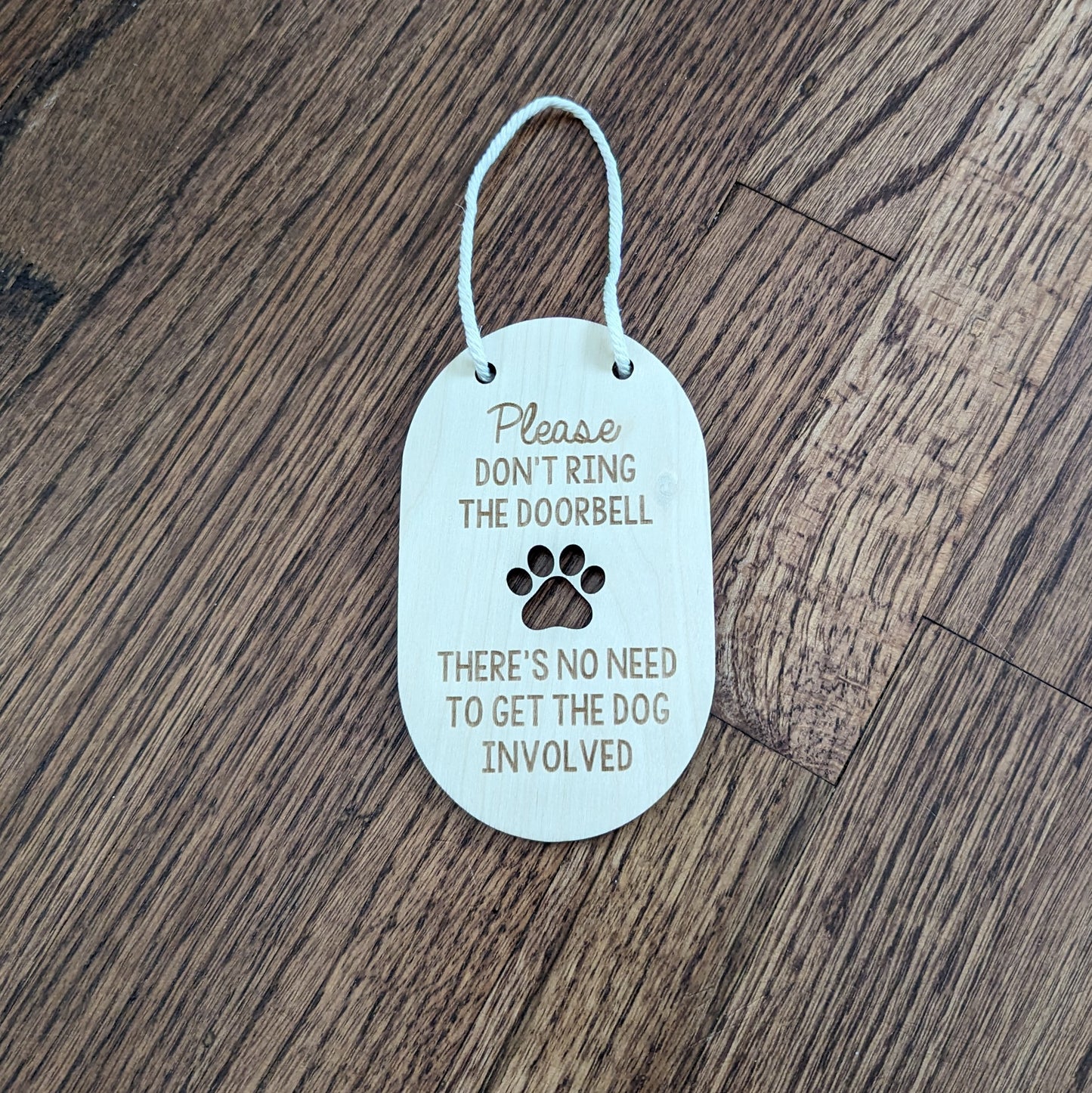 Handmade No Soliciting Doorbell Sign - Peaceful Solution for Dog Owners