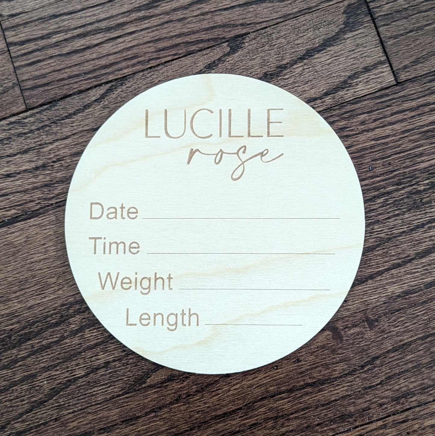 Newborn Baby Stats Engraved Sign