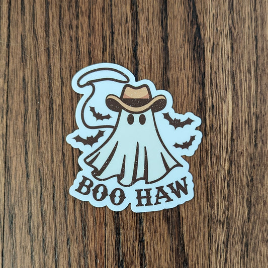 Boo Haw Cowboy Ghost Sticker