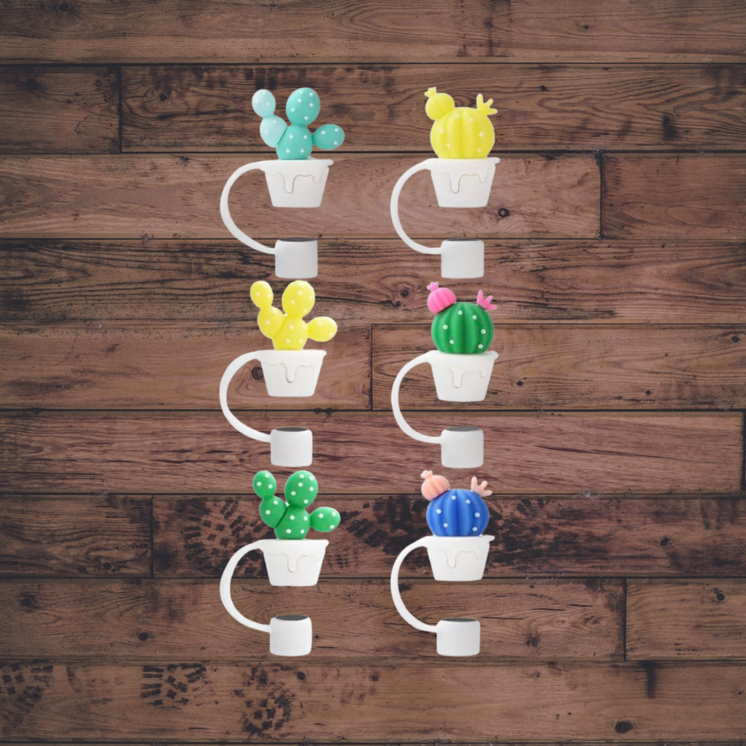 Cactus Straw Cap Covers for Large Straws 10mm