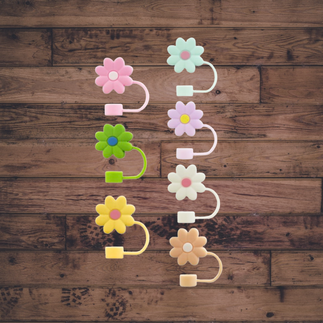 Flower Straw Cap Covers for Large Straws 10mm