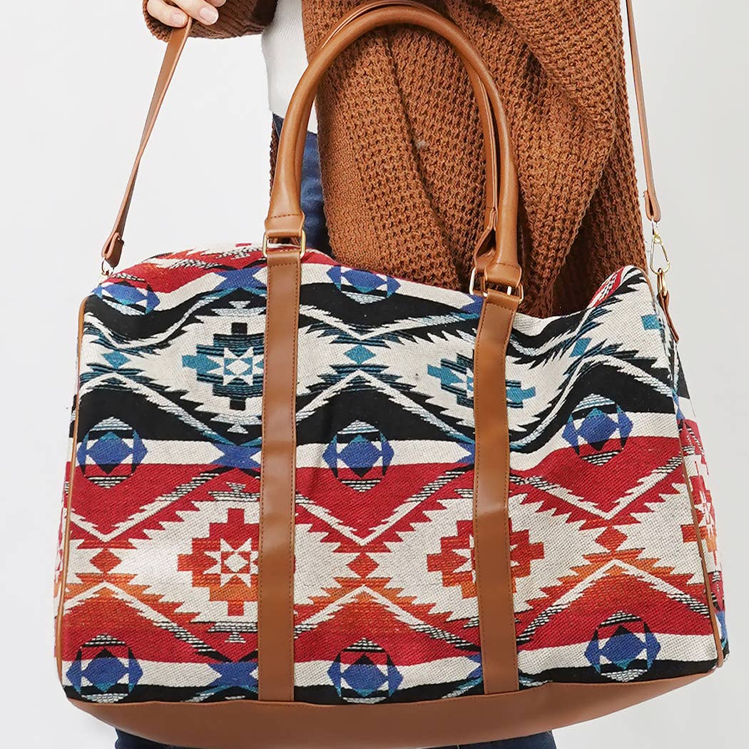 Aztec Pattern Traveling Duffle Bag