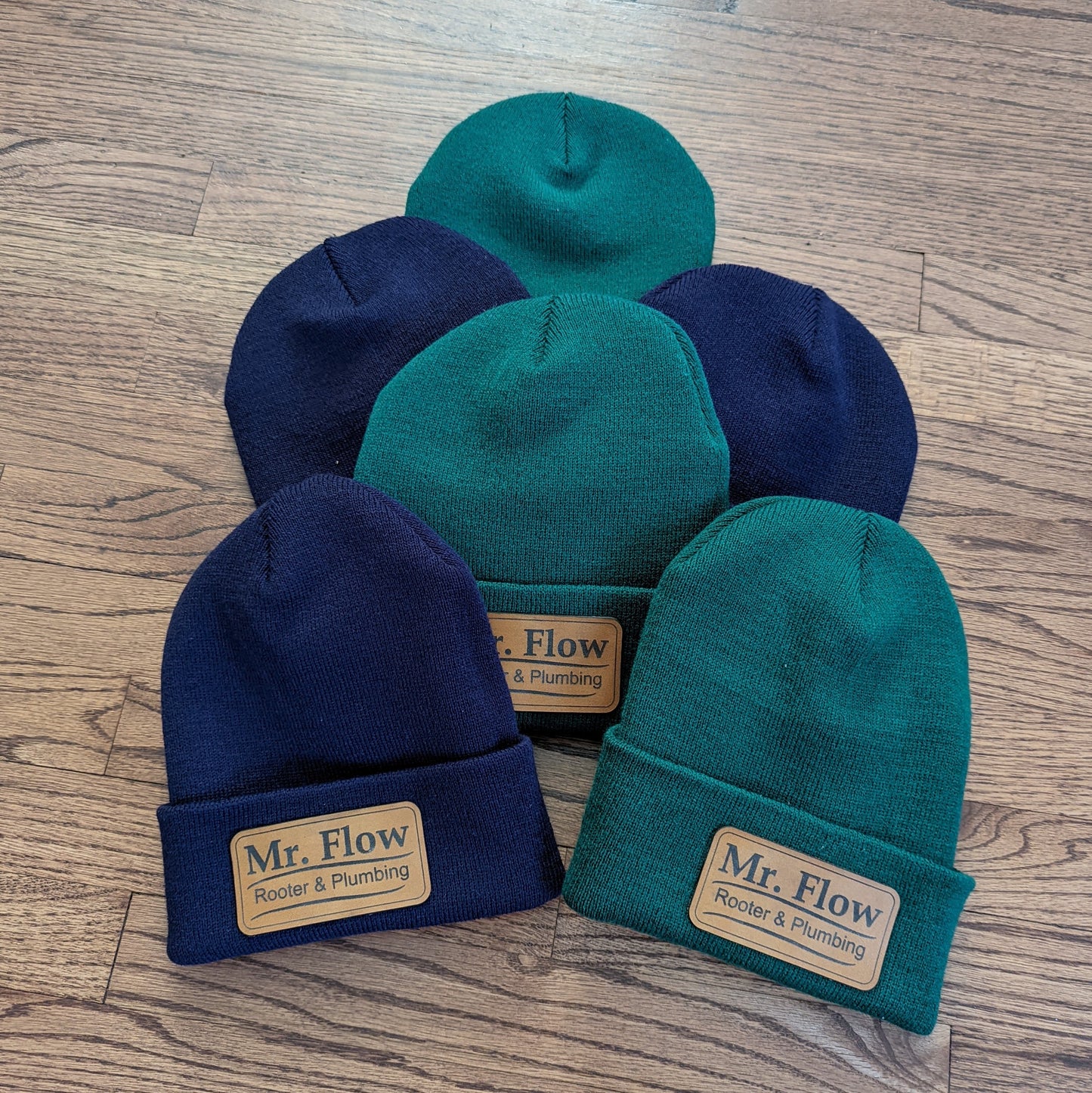 Small Business Leather Patch Beanies | Small Business Branding