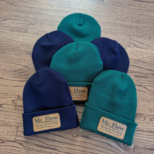 Small Business Leather Patch Beanies | Small Business Branding