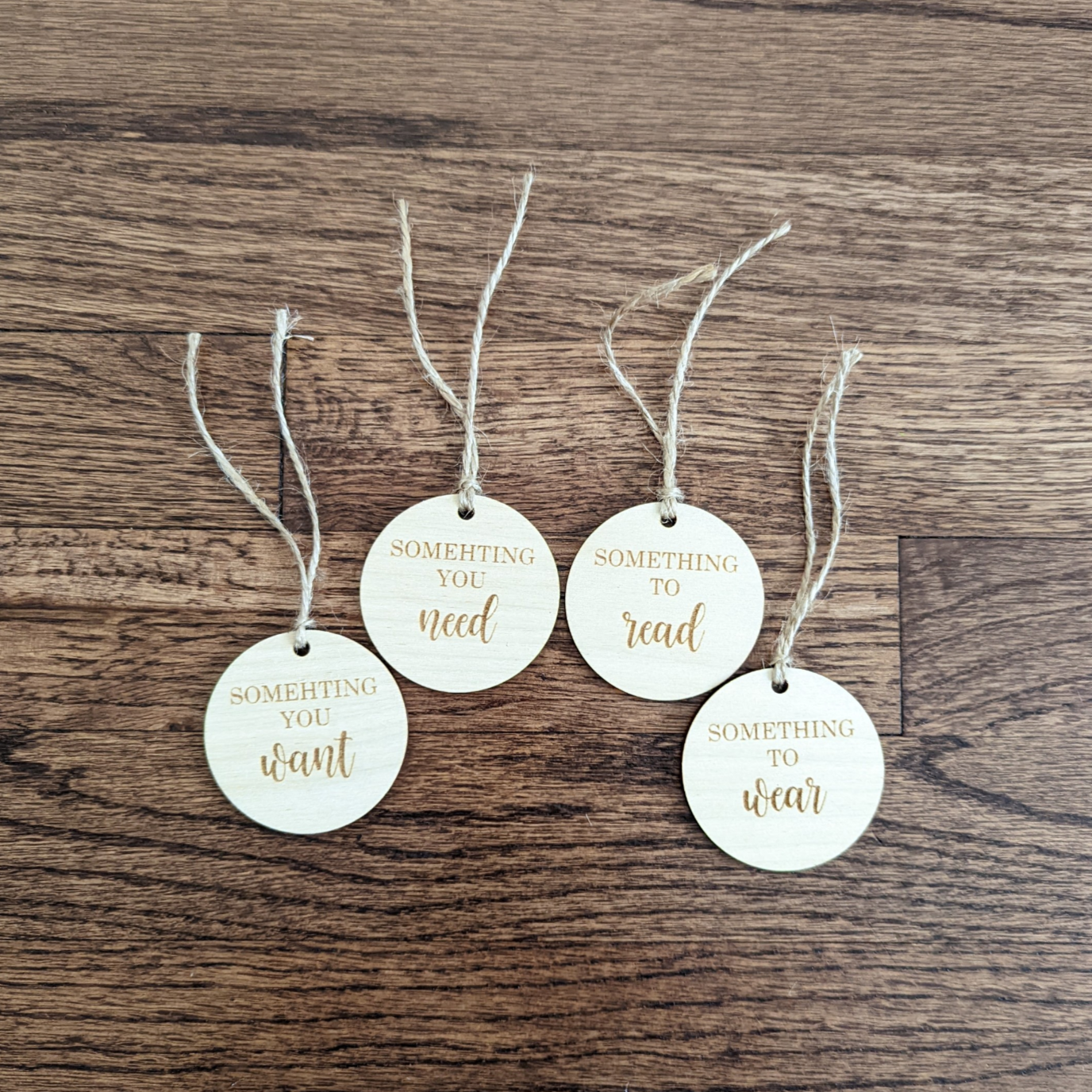 Wear, Want, Need, Read Gift Tags