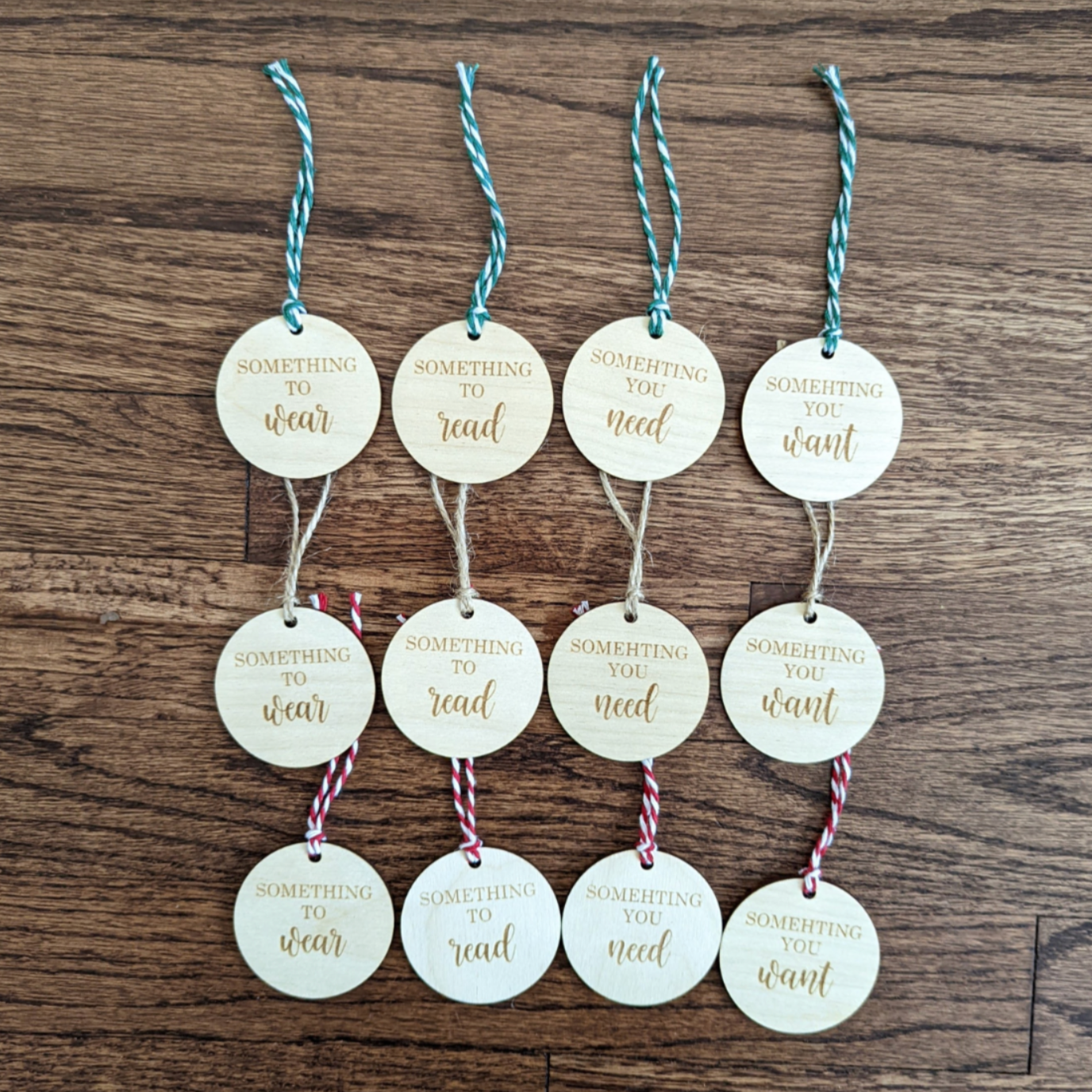 Wear, Want, Need, Read Gift Tags