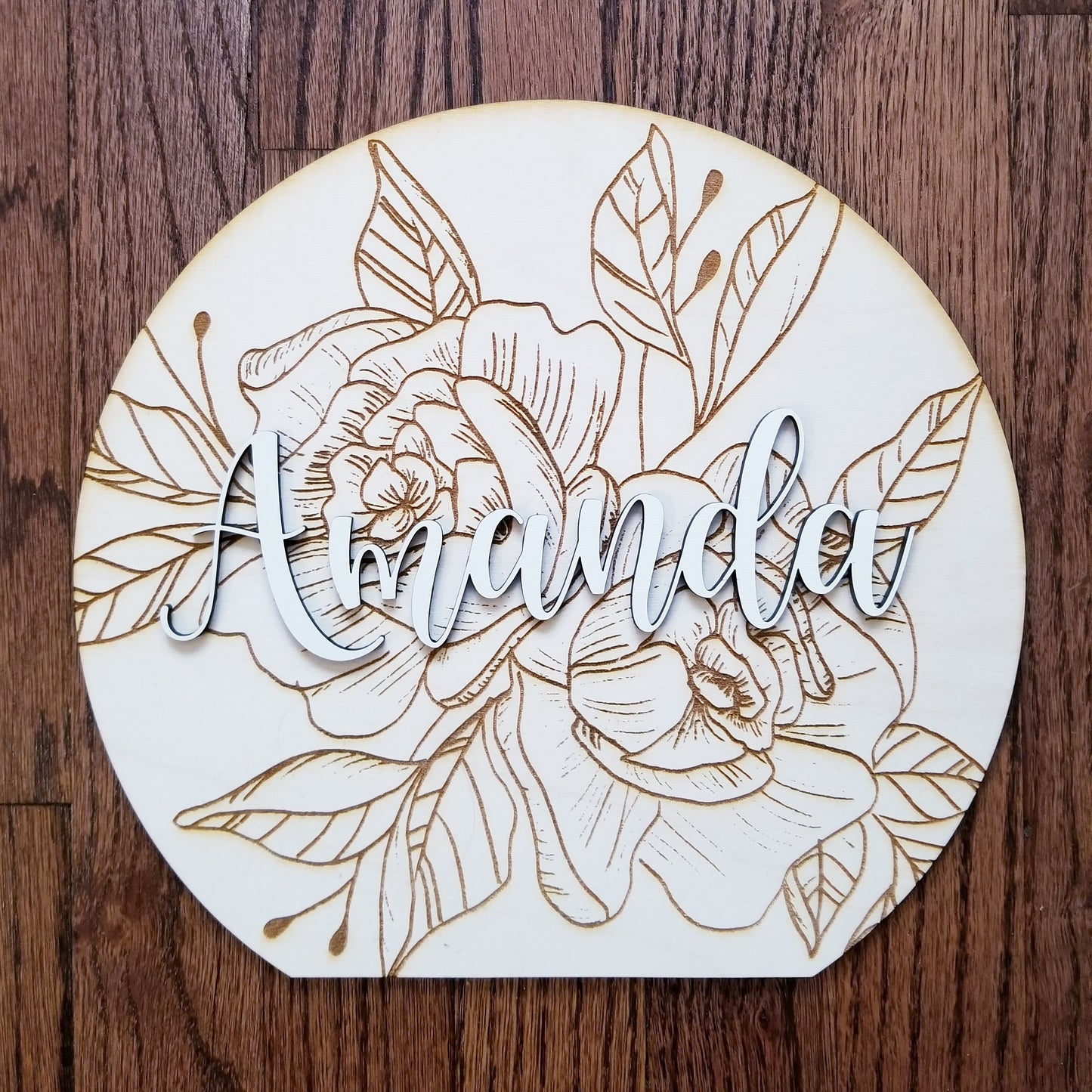 Rustic Floral Name Sign