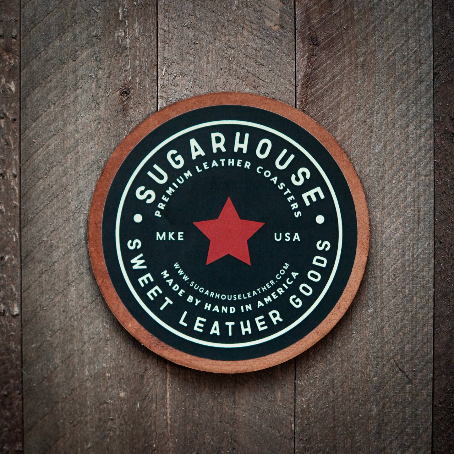 Yeehaw! Leather Coaster