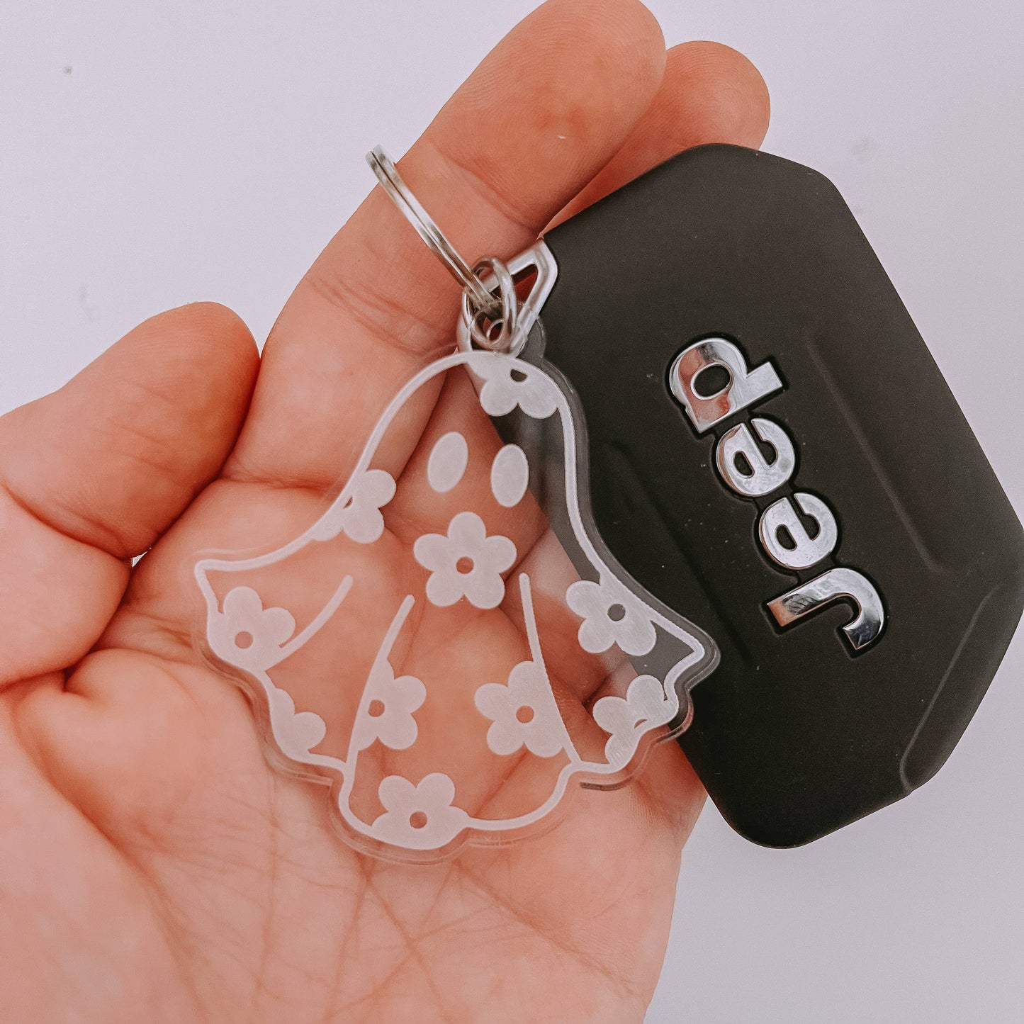 Daisy Ghost Keychain, Cute Keychain, Retro Keychain