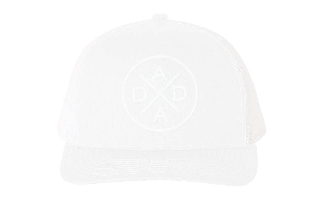 Dada X™ Whiteout Premium Trucker Hat - Stitched 3D Logo