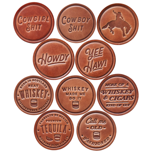 Handmade Rustic Leather Coasters