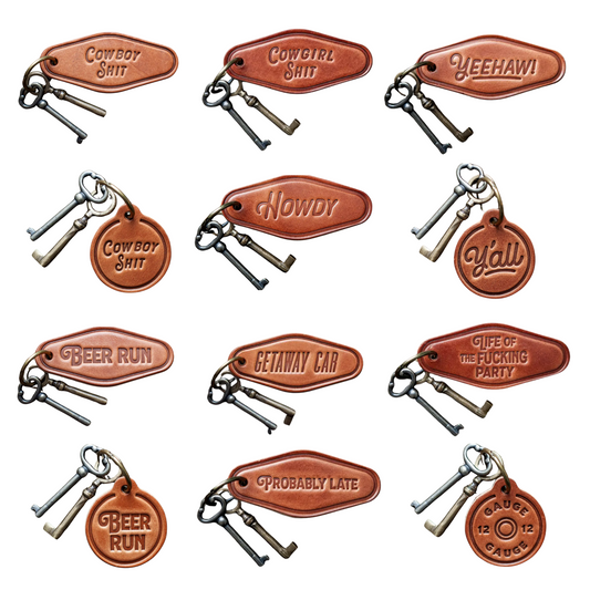 Handmade Rustic Leather Keychains