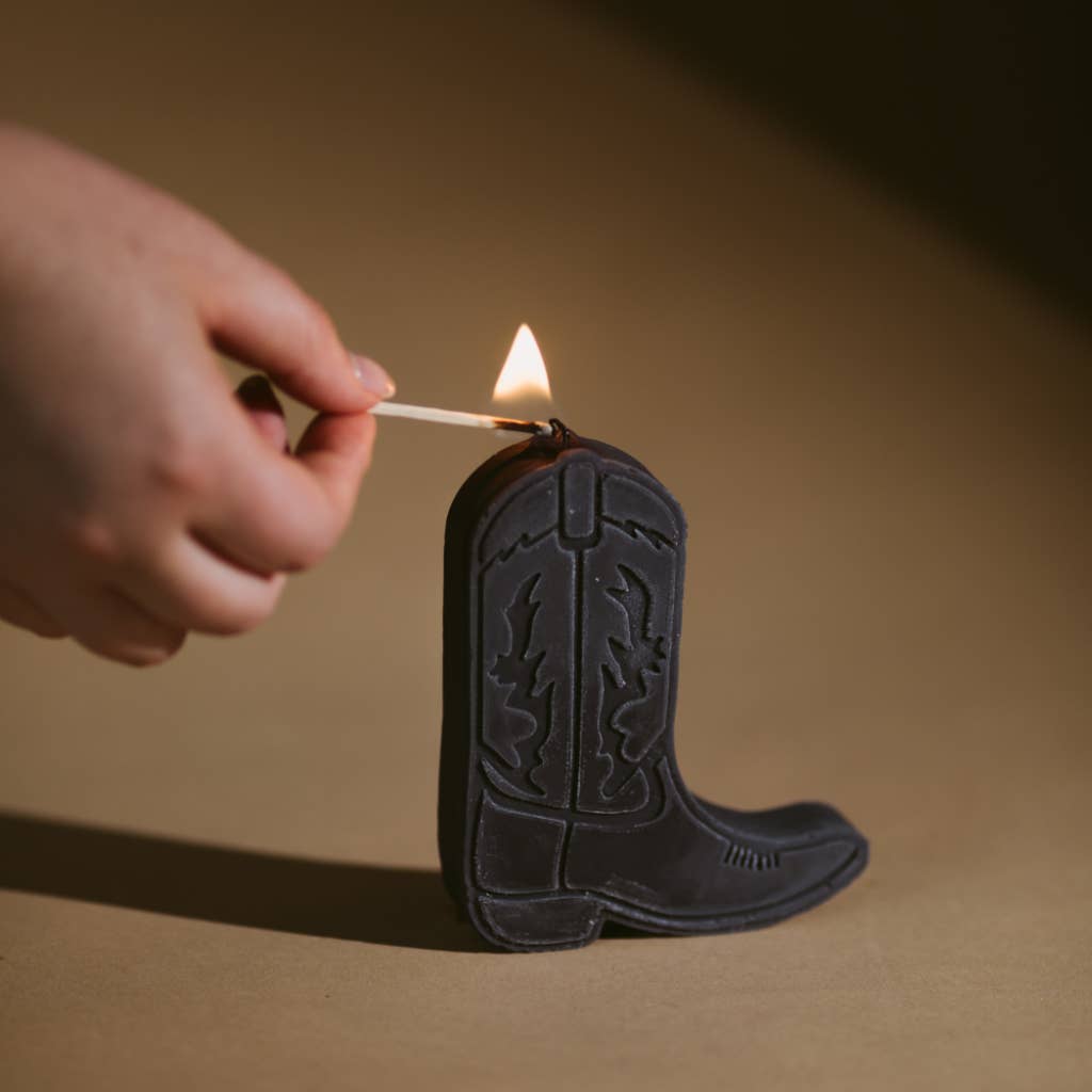 Cowboy boot nashville shape candles