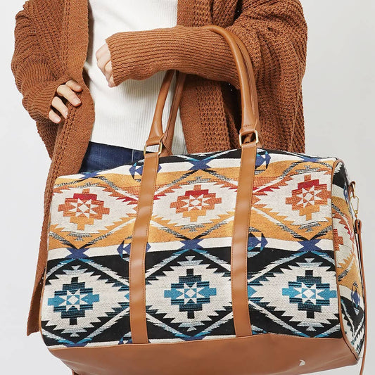 Aztec Pattern Traveling Duffle Bag