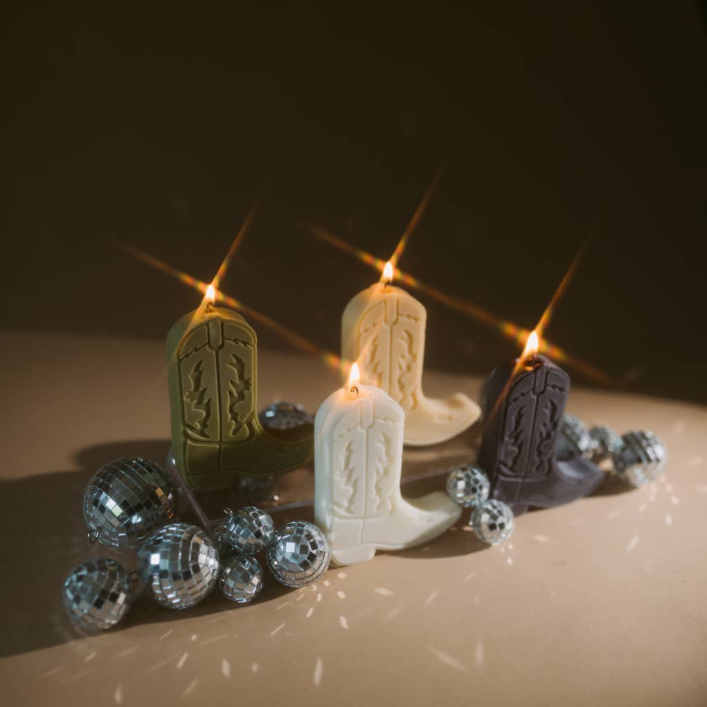 Cowboy boot nashville shape candles