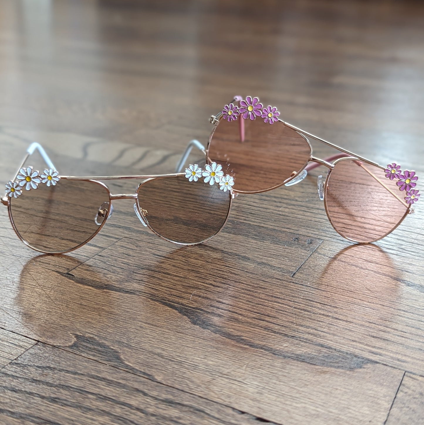 Girls Aviator Sunglasses with Flowers