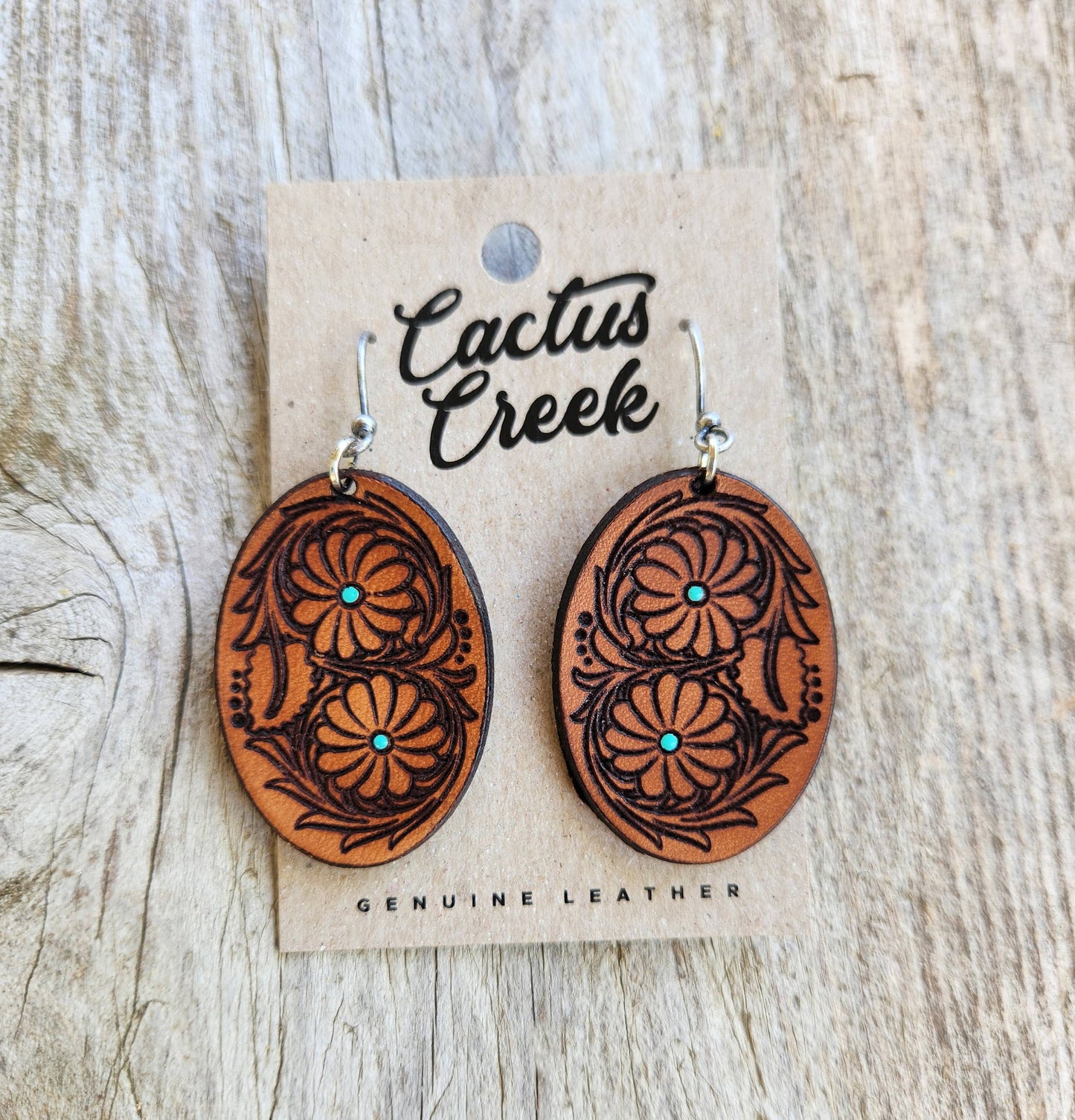 "Laura" Handmade Leather Earrings