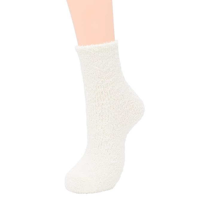 White Fuzzy Fluffy Socks for Women