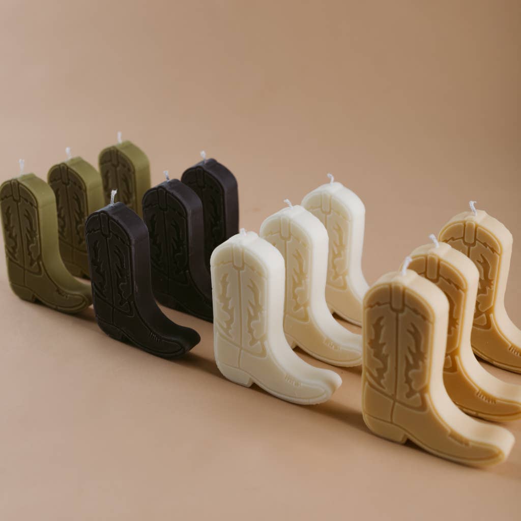 Cowboy boot nashville shape candles