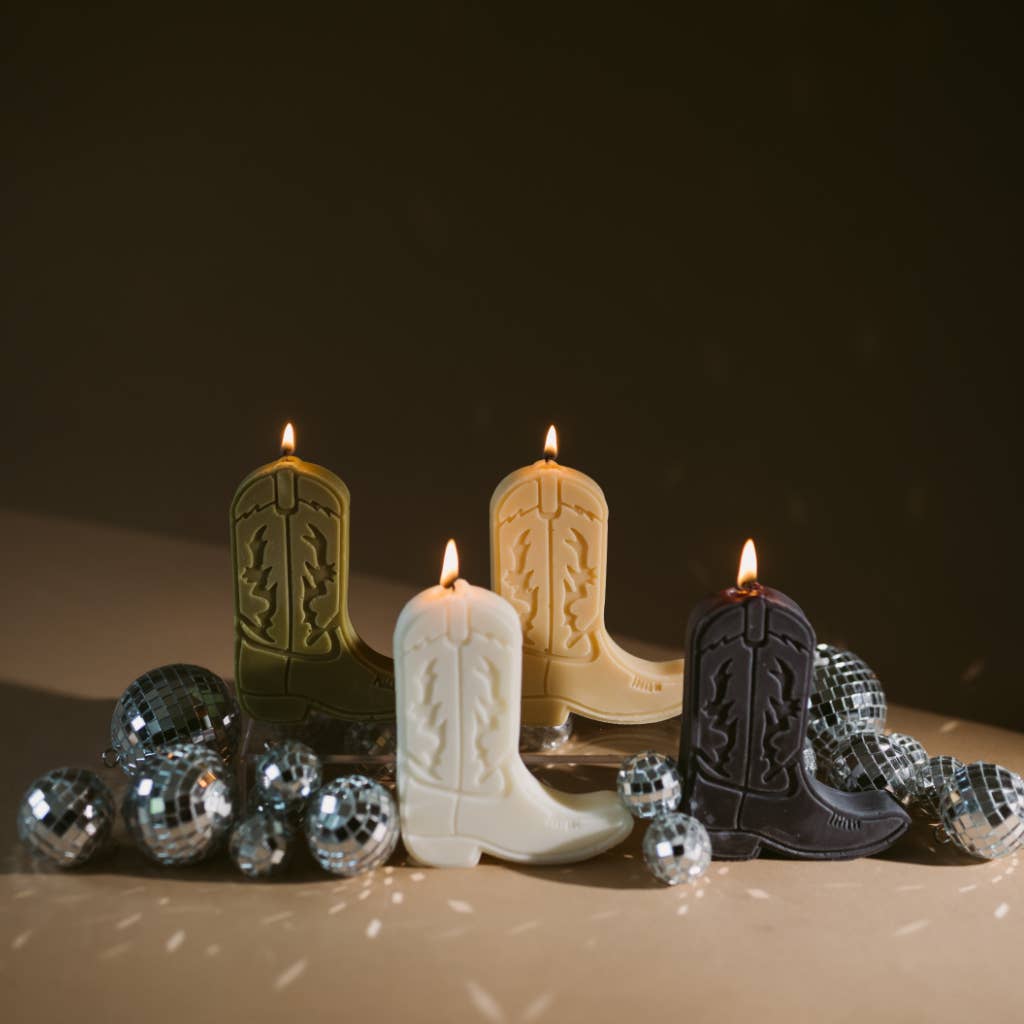 Cowboy boot nashville shape candles